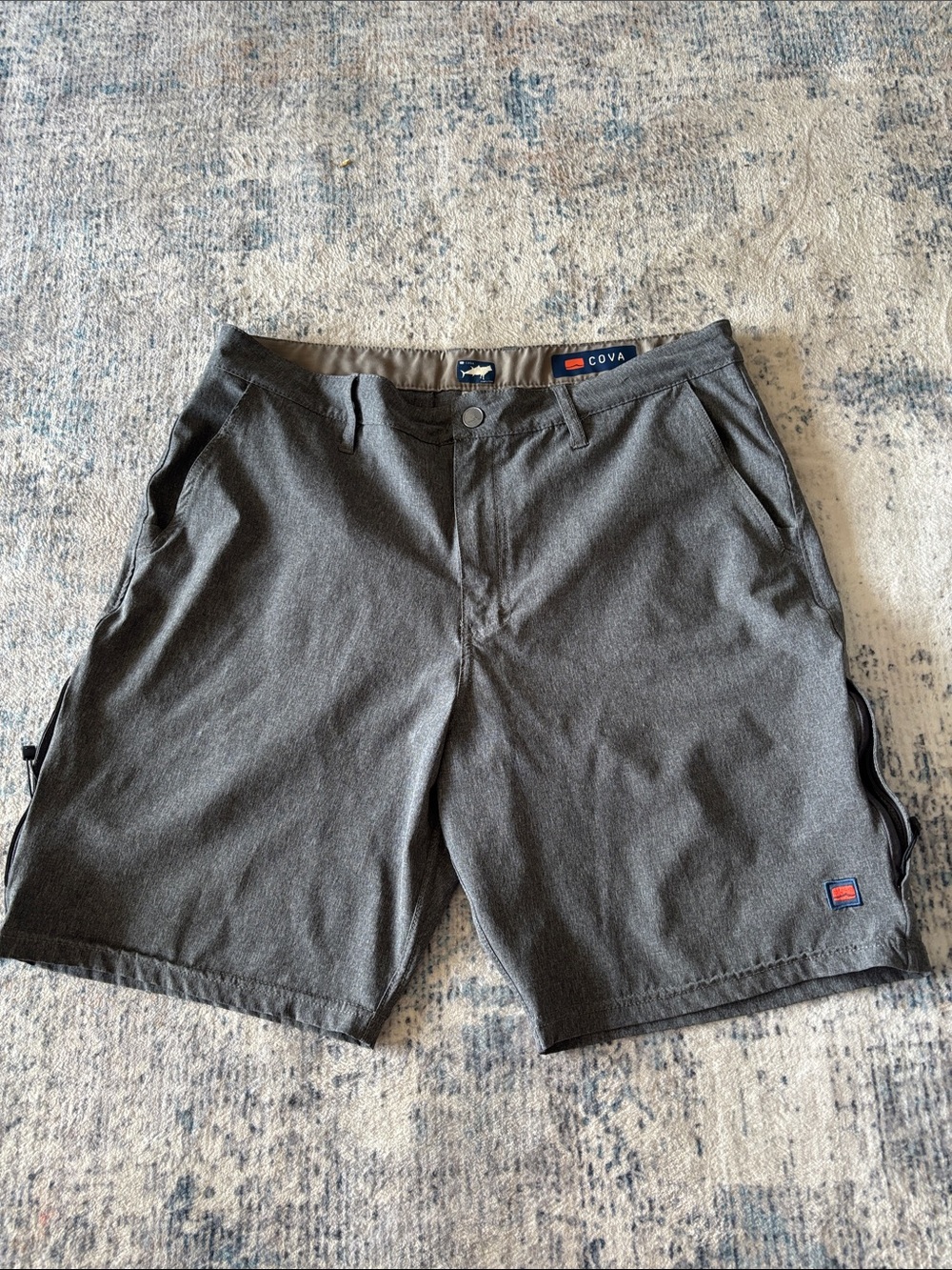 COVA Men's Charcoal Flat Front Performance Shorts